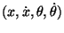 $ (x,\dot{x},\theta,\dot{\theta})$