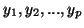 $ y_{1},y_{2},...,y_{p}$