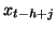 $ x_{t-h+j}$
