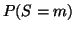 $ P(S = m)$