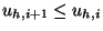 $ u_{h,i+1} \leq
u_{h,i}$