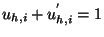 $ u_{h,i} + u^{'}_{h,i} = 1$