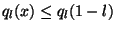 $ q_{l}(x) \leq q_{l}(1-l)$