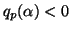 $ q_{p}(\alpha) < 0$