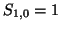 $ S_{1,0}=1$
